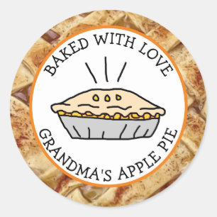 Mit Liebe gebacken, Apple Pie Personalisiert Runder Aufkleber