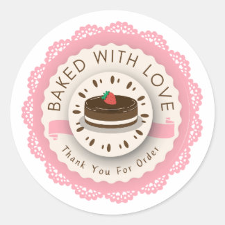 Mit Liebe Gebacken Danke Für Ihre Bestellung Runde Runder Aufkleber