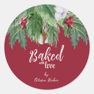 Mit Liebe gebacken Weihnachtsbacken Runder Aufkleber