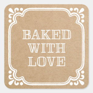 Mit Liebe Gebacken Weihnachtsgebäck-Aufkleber Quadratischer Aufkleber