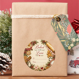 Mit Liebe Gebackene Weihnachtsplätzchen-Box-Aufkle Runder Aufkleber