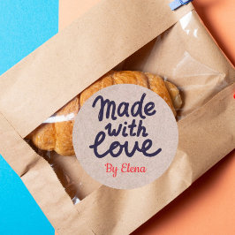 Mit Liebe gebackenes Bastelpapier Runder Aufkleber