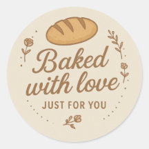 Mit Liebe Gebackenes Sticker Etikett