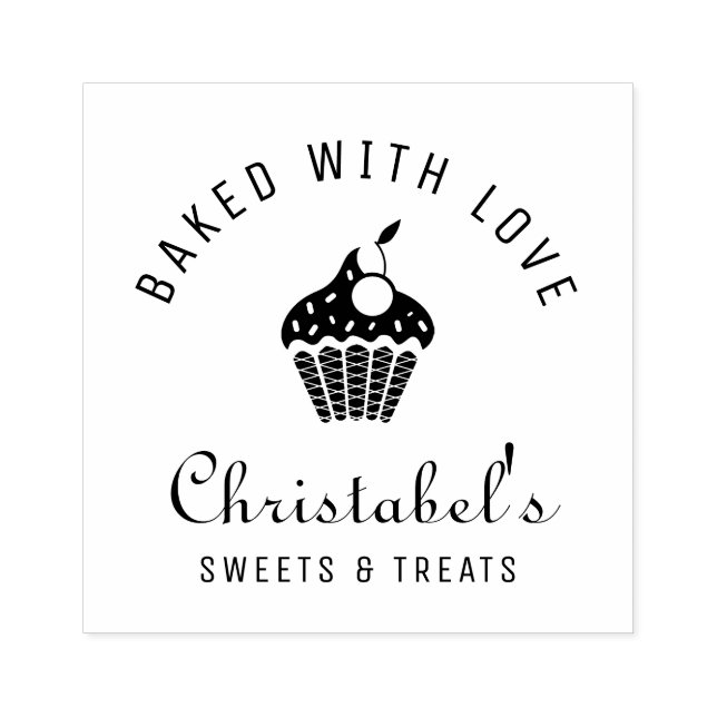 MIT LIEBE GEBÄCKT | Bäckerei Gummistempel (Prägung)