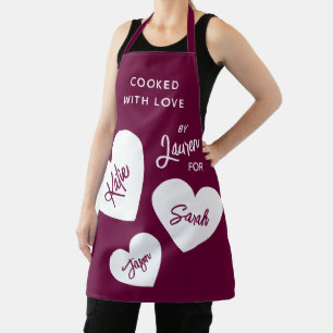 Mit Liebe gekocht Personalisiert Burgund Schürze