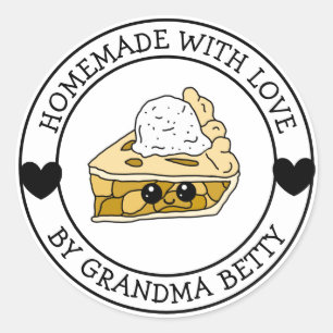 Mit Liebe gemacht, Apfelkuchen, Selbstgemacht Runder Aufkleber