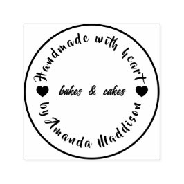 Mit Liebe gemacht | Moderne Herz Handgemachte Bäck Permastempel