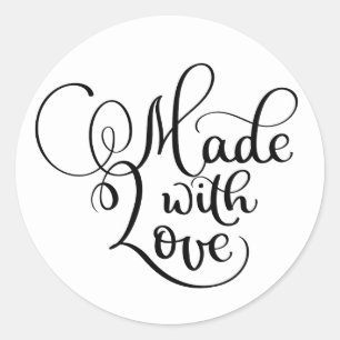 Mit Liebe Gemacht Runder Aufkleber