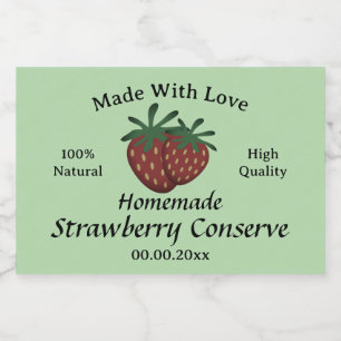 Mit Liebe gemacht Strawberry Konfitüre Marmelade V Lebensmitteletikett