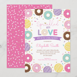 mit Liebe gesprenkelt   Donut Baby Shower Einladung