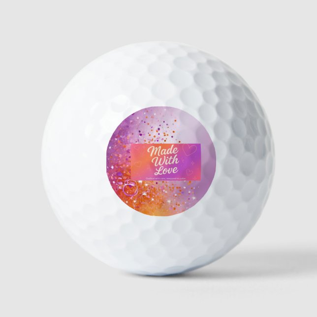 Mit Liebe Golf Ball hergestellt (Vorderseite)