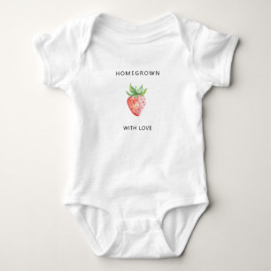 Mit Liebe großgezogen - Wasserfarbe Erdbeere - Baby Strampler
