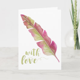 Mit Liebe - Grußkarte Rosa und Grün Karte