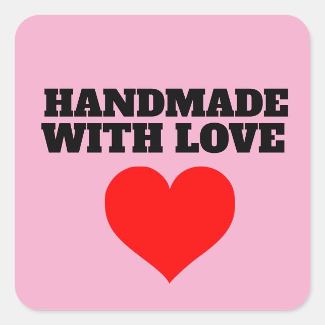 MIT LIEBE HANDGEMACHTE AUFKLEBER (Vorderseite)