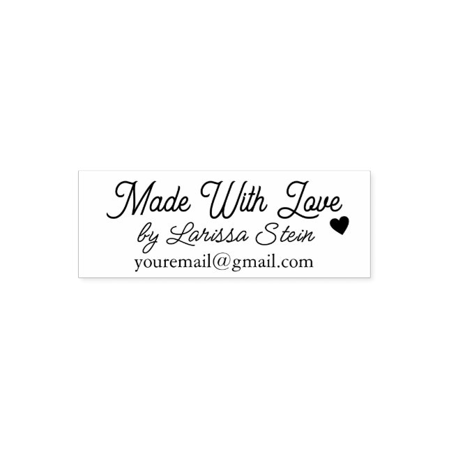 Mit Liebe handgeschriebener Name B&W Permastempel (Design)