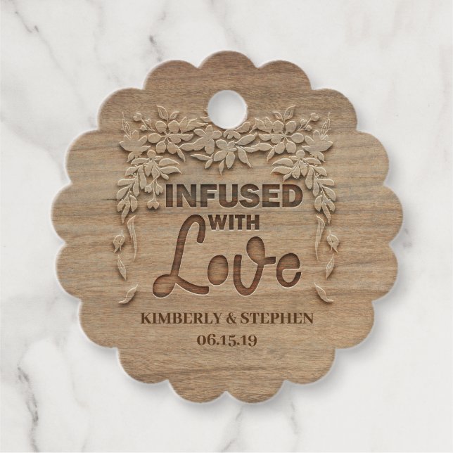 mit Liebe-Hochzeit infiziert Geschenkanhänger (Vorderseite)