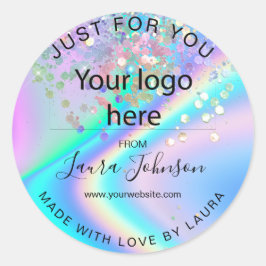mit Liebe-Holograph-Folie mit Logo-Klasse Runder Aufkleber