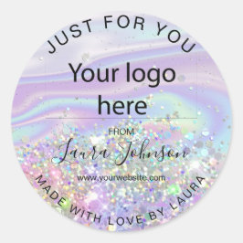 mit Liebe-Holograph-Folie mit Logo-Klasse Runder Aufkleber