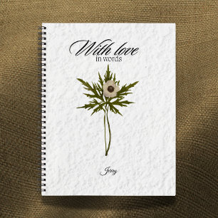 Mit Liebe in Worten Personalisiertes Trockenblumen Notizbuch