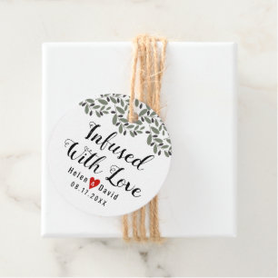 Mit Liebe Kalligraphie Olivenöl Hochzeit infundier Geschenkanhänger