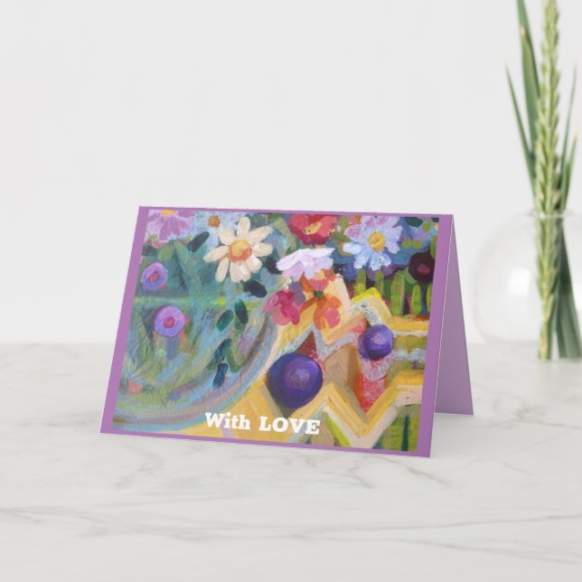 Mit LIEBE klein, 4 Zoll x 5,6 Zoll geklappte Grußk Karte (Vorderseite)