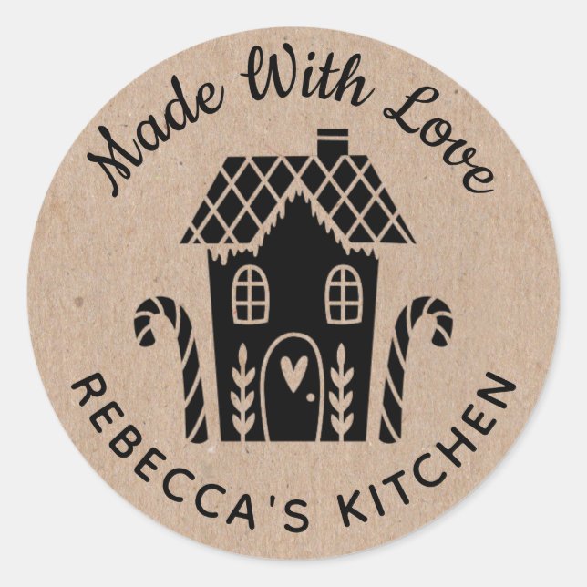 Mit Liebe Kraft Weihnachtsgebäck Runder Aufkleber (Vorderseite)