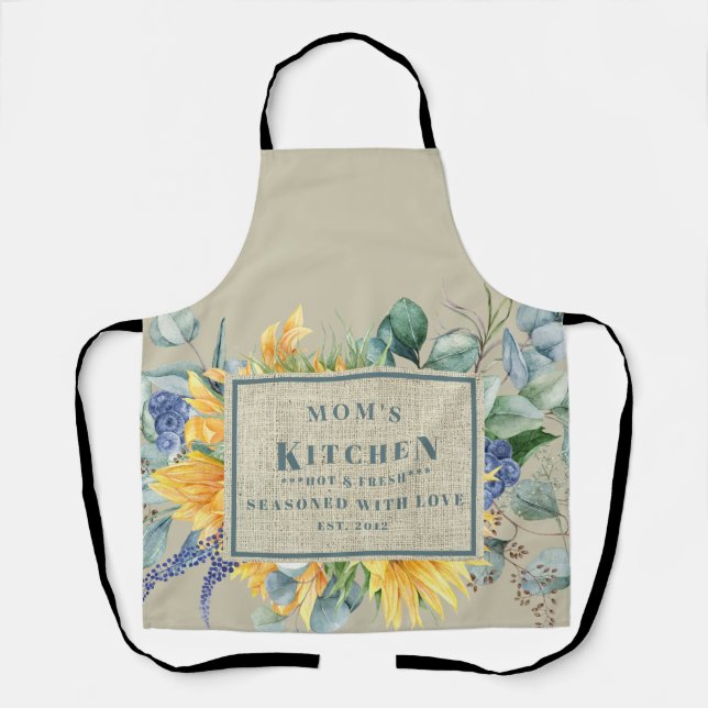 Mit Liebe Mama Küche Blumenstrauß besetzt Schürze (Vorderseite)