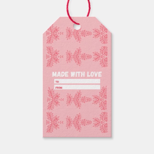 Mit Liebe mit Pfirsichblütenmotiv Geschenkanhänger (Vorderseite)