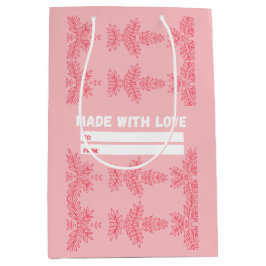 Mit Liebe mit Pfirsichblütenmotiv Mittlere Geschenktüte