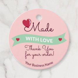 Mit Liebe Moderne rosa Gefälligkeitstags 5 Geschenkanhänger