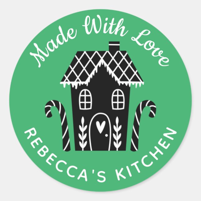 Mit Liebe Niedliches Weihnachtsgebäck Runder Aufkleber (Vorderseite)