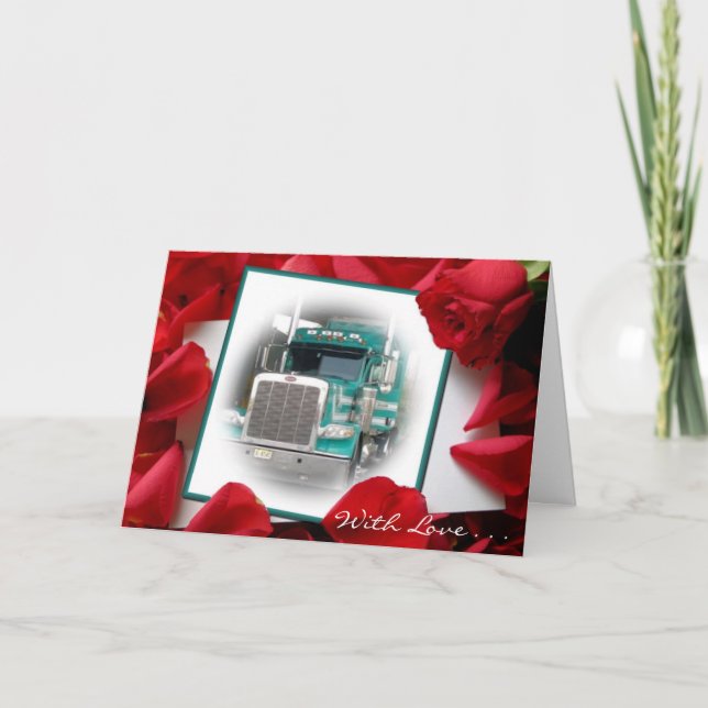 Mit Liebe...Päckchen LKW-Grußkarte Karte (Vorderseite)