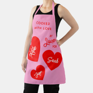 Mit Liebe Personalisiert rosa gekocht Schürze
