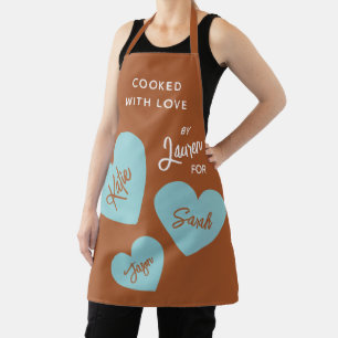 Mit Liebe Personalisiert weich Aquamarine Herzen g Schürze