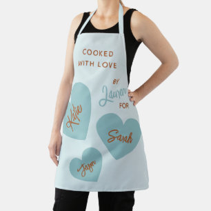 Mit Liebe Personalisiert weich blau gekocht Schürze