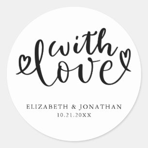 Mit Liebe Personalisierte Gastgeschenk Hochzeit Runder Aufkleber