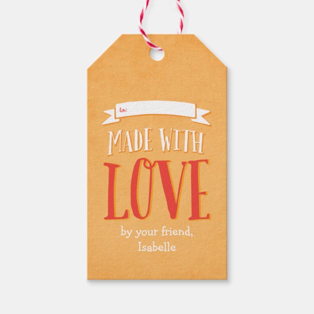 Mit Liebe Personalisierte Geschenketiketten Geschenkanhänger (Vorderseite)