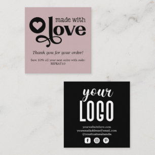 Mit Liebe Personalisierte Ordnung Vielen Dank Squa Quadratische Visitenkarte