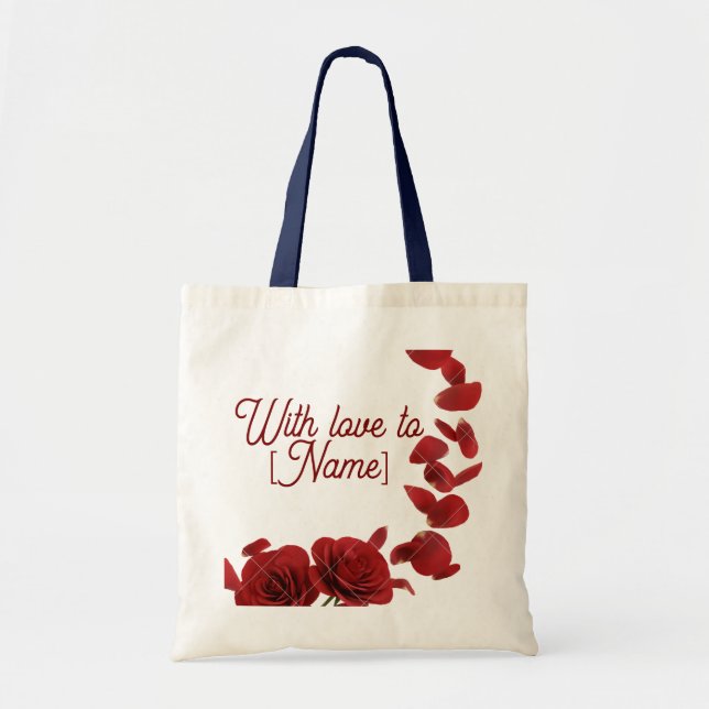 "Mit Liebe Personalisierte Rose Petal Tasche (Vorne)