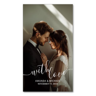 'Mit Liebe' Personalisiertes Hochzeitsgeschenk mit Magnetische Visitenkarte