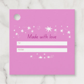 Mit Liebe pink & stars Geschenkanhänger