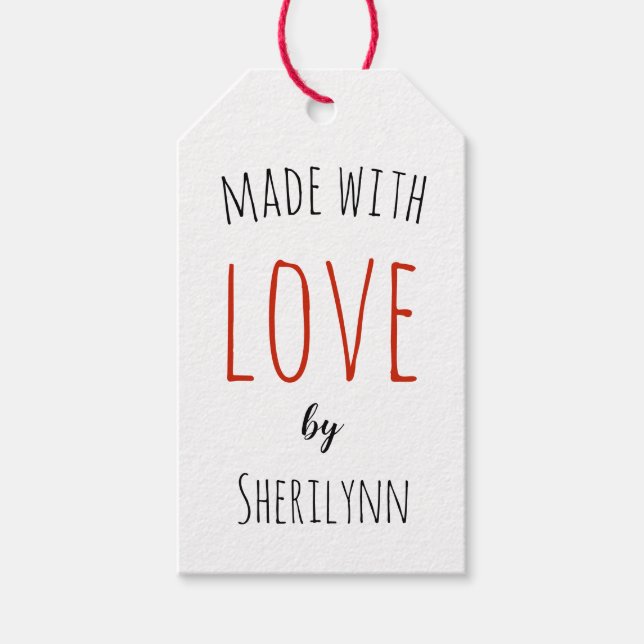 Mit Liebe Red Geschenkanhänger (Vorderseite)