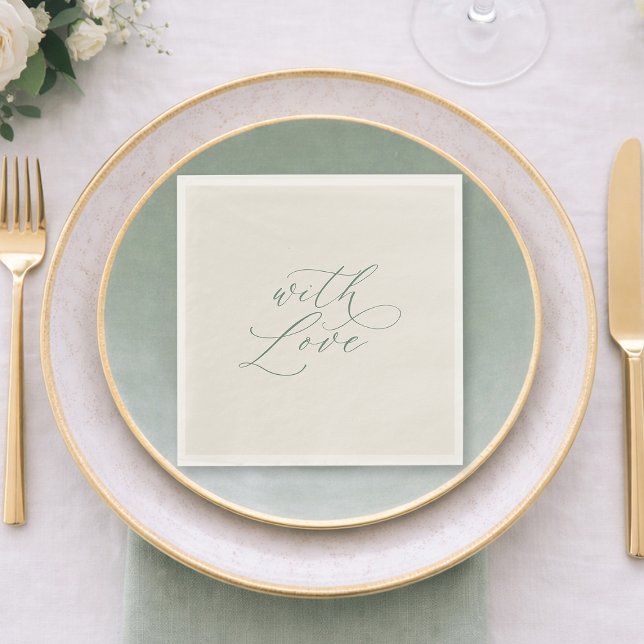 Mit Liebe Sage Green Hochzeitsservietten Serviette (Von Creator hochgeladen)