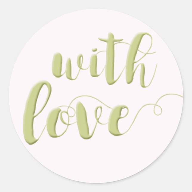 Mit Liebe, Sage Script Typografy Round Sticker (Vorderseite)