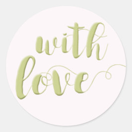 Mit Liebe, Sage Script Typografy Round Sticker