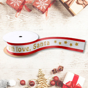 Mit Liebe Santa Benutzerdefinierter Text Weihnacht Satinband