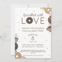 Mit Liebe Schokoladen-Donut-Baby-Sprinkle bestreut