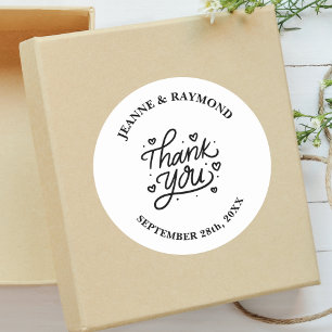 Mit Liebe Stilvolle White Wedding Vielen Dank für  Runder Aufkleber