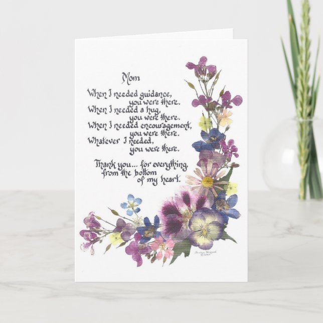 Mit Liebe und dank der Mama Grußkarte Karte (Vorderseite)