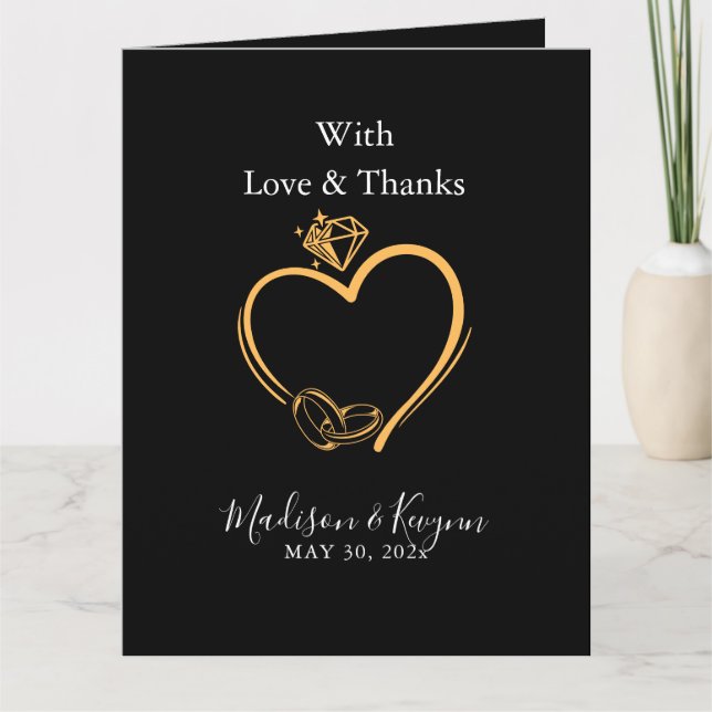 Mit Liebe und Dank Hochzeit Karte (Vorderseite)